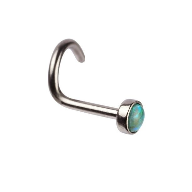 Nose Nostril Screw Ring Jewelry Piercing 18g Surgical Steel Blue Fire Lab Opal Nose Nostril Screw Ring Jewelry Piercing 18g Surgical Steel Blue Fire Lab Opal